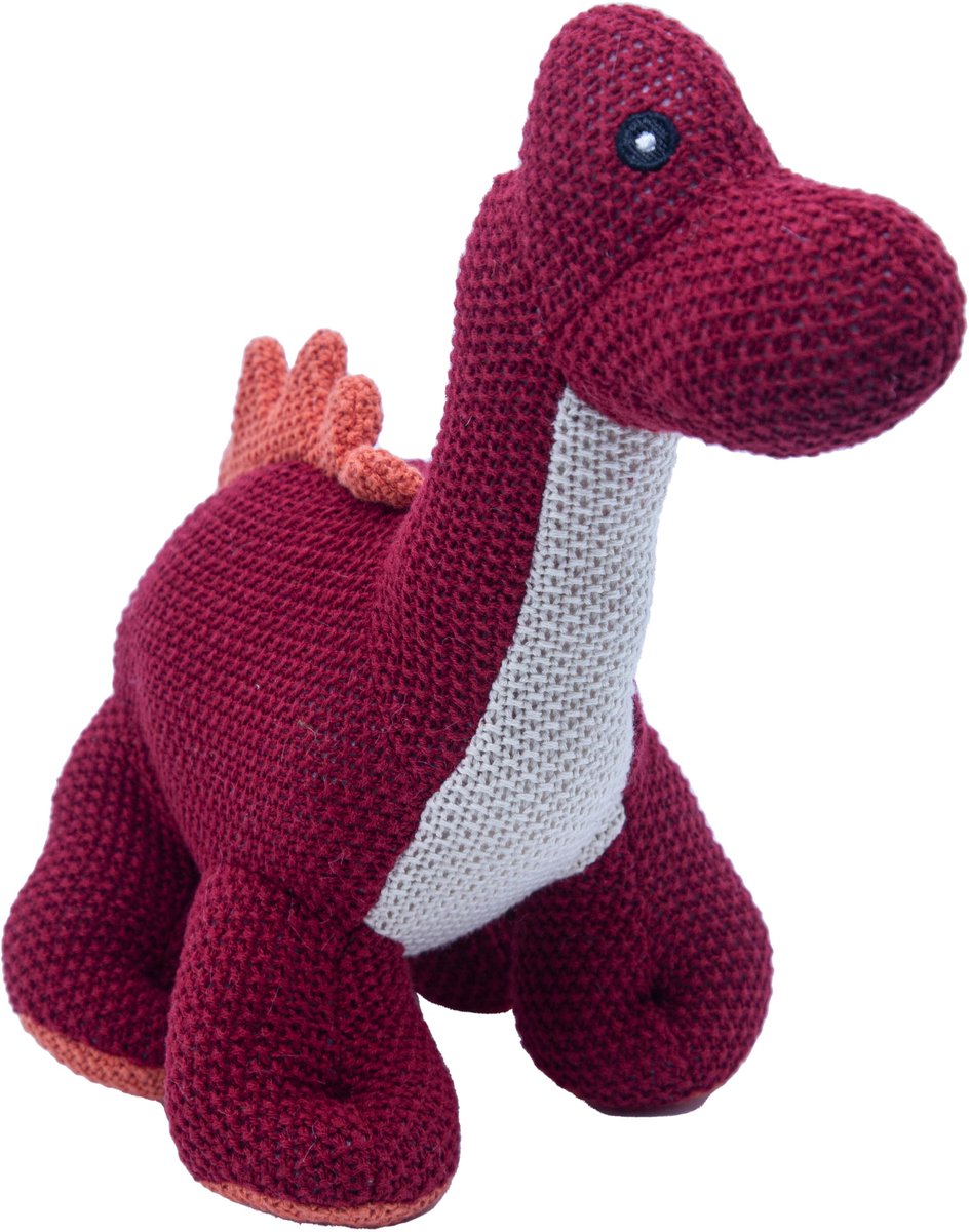Cute since 1999 - Dinosauruspark - Dinosaurus speelgoed - Rode brachiosaurus - Katoen Knuffel - 34 cm