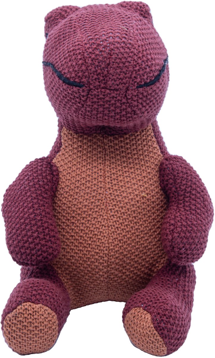 Cute since 1999 - Dinosauruspark - Dinosaurus speelgoed - Rode zitten dino - Katoen Knuffel - 20 cm
