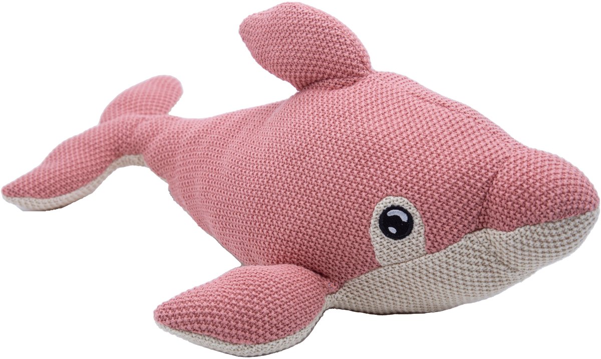 Cute since 1999 - Katoenen knuffel Dolfijn - Roze dolfijn speelgoed- Baby knuffel - 38cm