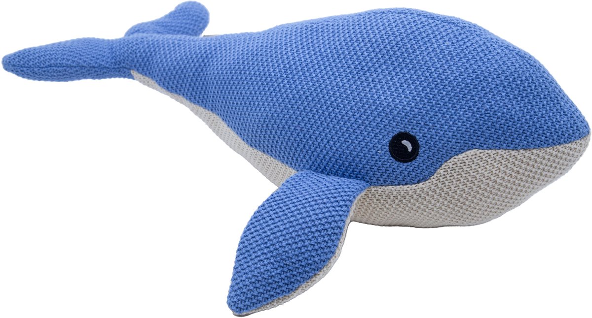 Cute since 1999 - Katoenen knuffel walvis - Blauwe walvis speelgoed- Baby knuffel - 38cm