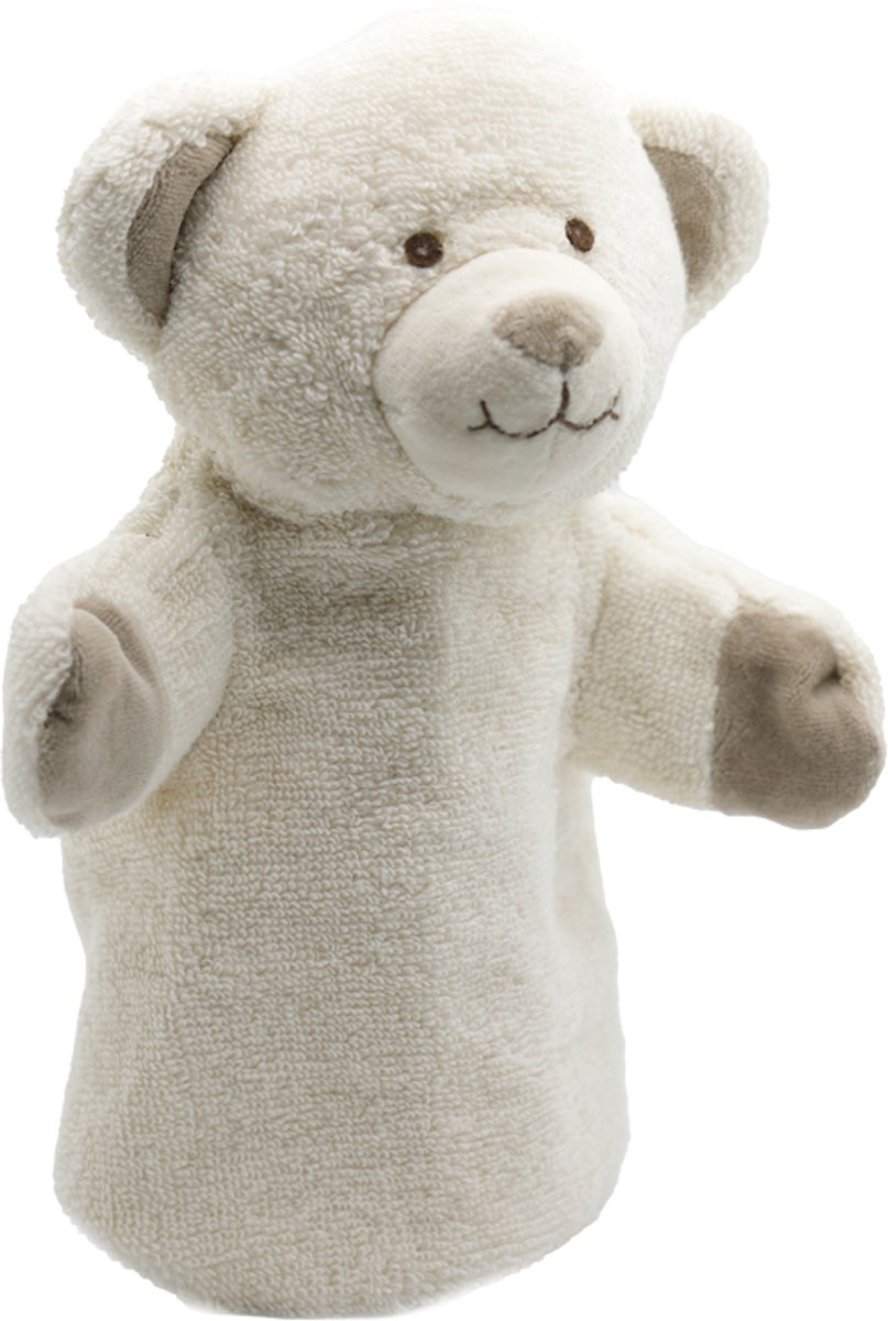 Cute since 1999 - Organische Handpop Ecru Beer - Dier knuffel - Handpop voor poppenkast - 26cm x 20cm