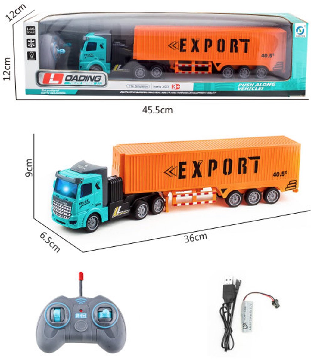 Rc transport vrachtwagen met trailer - 1:46 - afstand bestuurbaar - Oplaadbaar