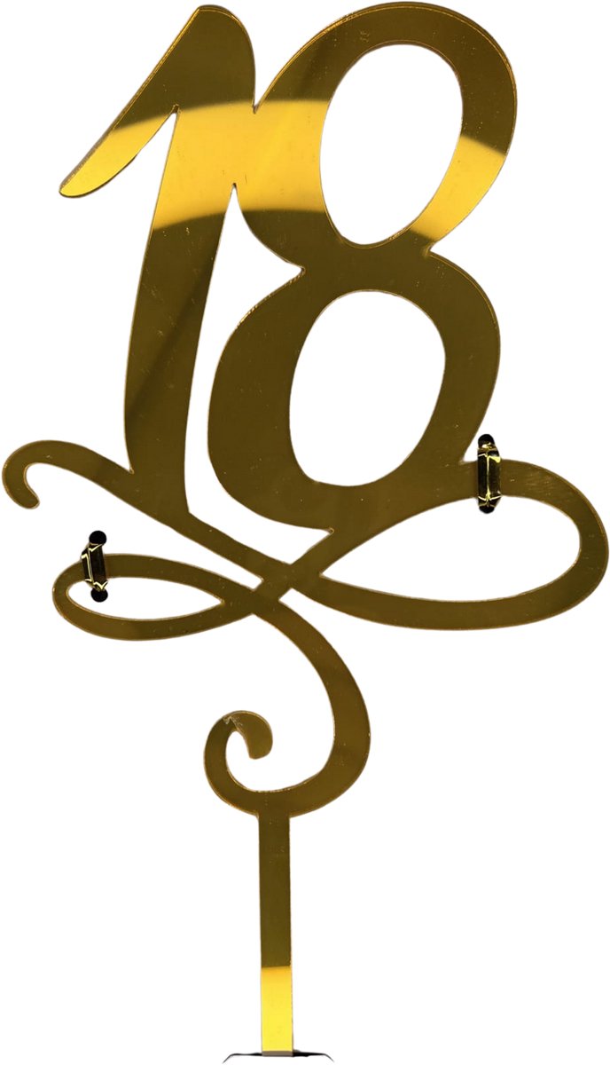 Taartprikker - Verjaardag 18 Jaar - Cake Topper Goud
