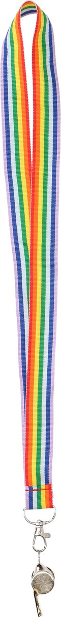 Fluitje met regenboog keycord