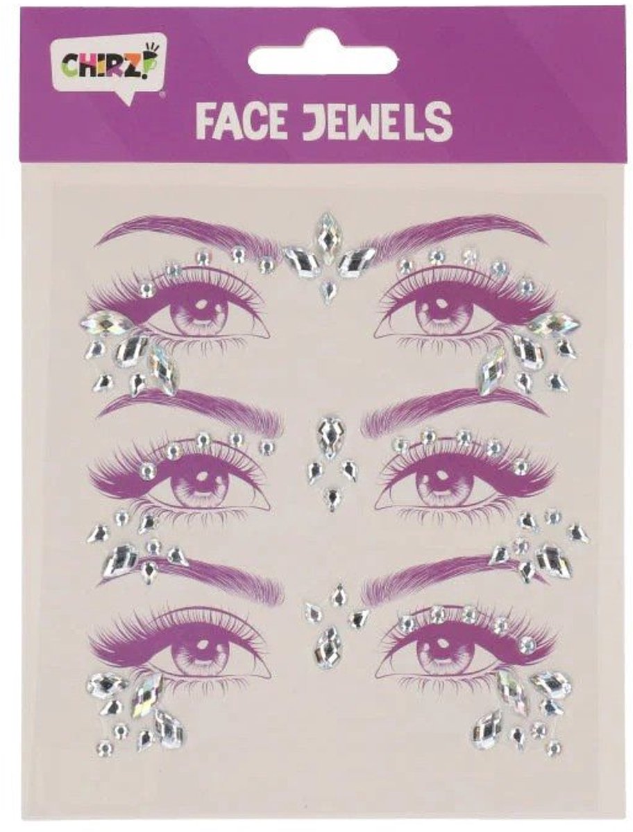 Gezichtssteentjes groot druppel/rond zilver