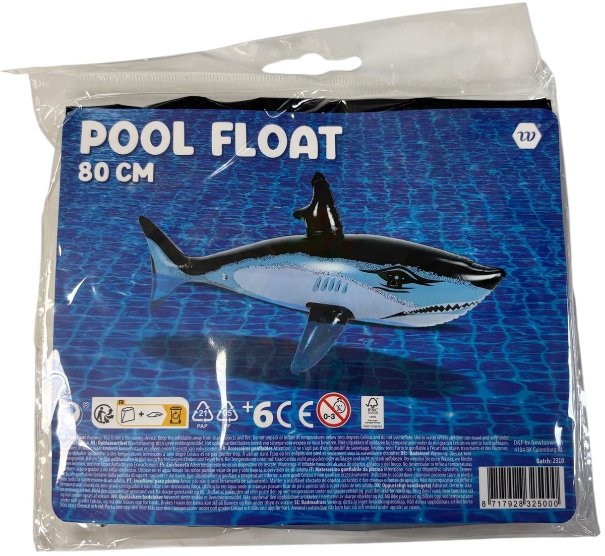 Opblaasbare haai - 80cm - zwembad speelgoed