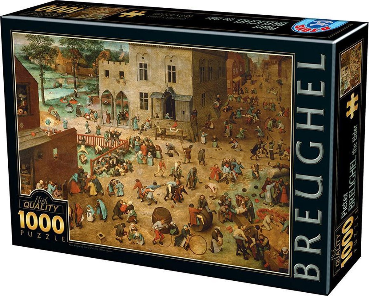 Kunst puzzel Pieter Breugel de Oude - Kinderspelen (1000)