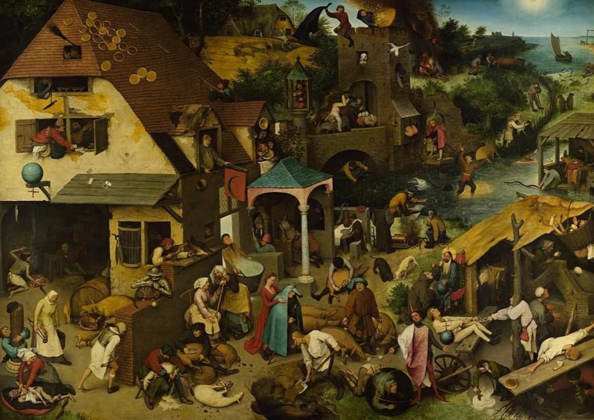 Kunst puzzel Pieter Breugel de Oude - Nederlandse spreekwoorden (1000)
