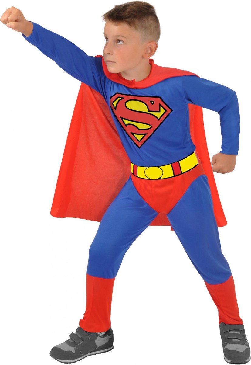 Dc Comics Verkleedpak Superman Jongens Rood/blauw 3-delig Maat 146 - 158