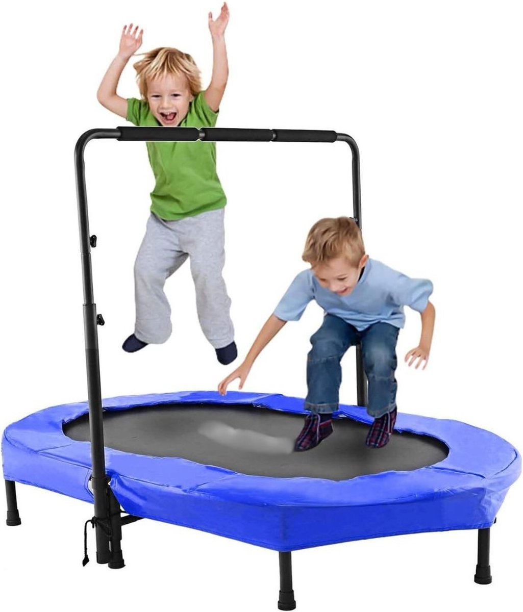 DD Mini Trampoline - Fitness Trampoline - Kinder Trampoline - Inclusief Verstelbaar Handvat - Inklapbare Trampoline - 96 x 96 x 64cm