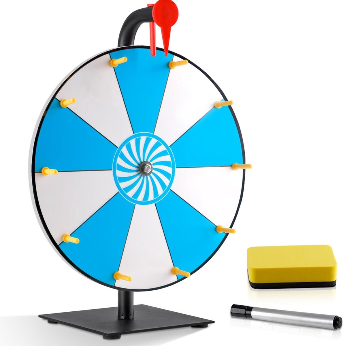 DD® Rad Van Fortuin - Draairad - Draaiwiel - 6x3x8cm - Blauw en Wit