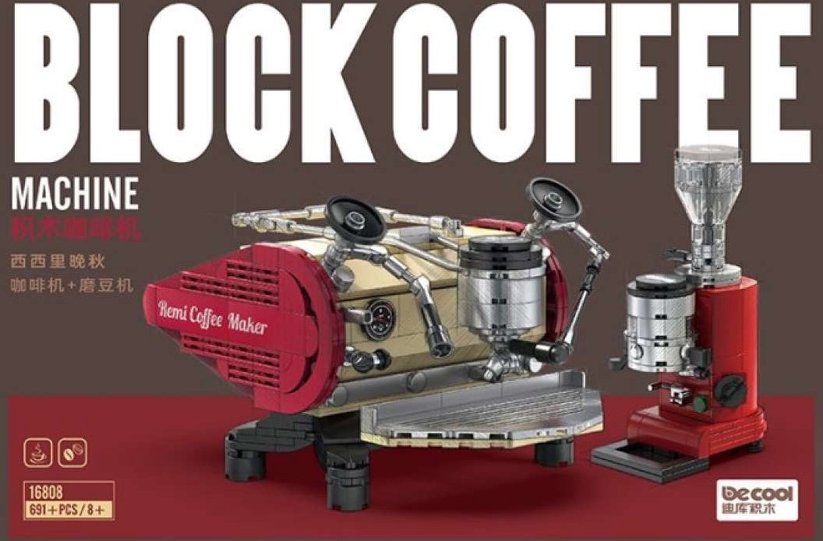 Decool - Siciliaans latte - Koffie machine - Bouwset - Past op alle bekende merken - 16808 - 691 onderdelen