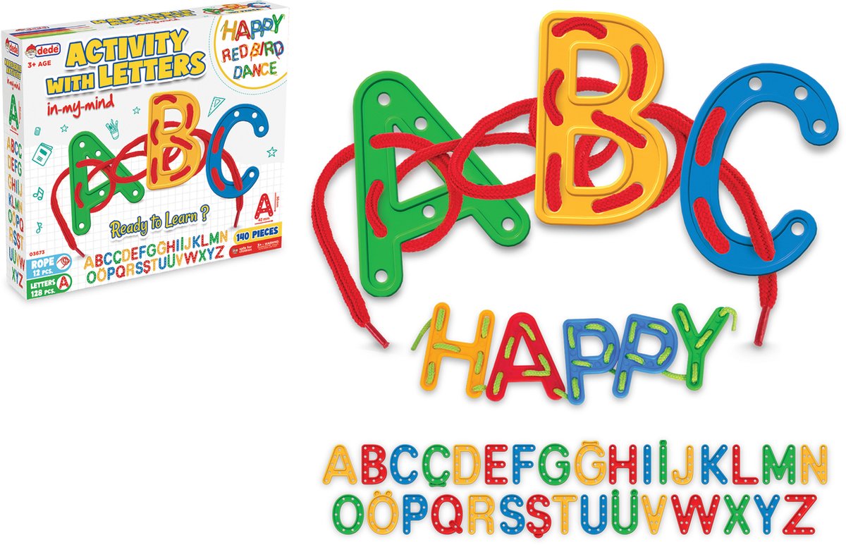 DEDE- Activiteit Met Brieven- Knutselset - Handwerken -Montessori speelgoed - ACTIVITY WITH LETTERS 140 PCS. - 140 Stuks