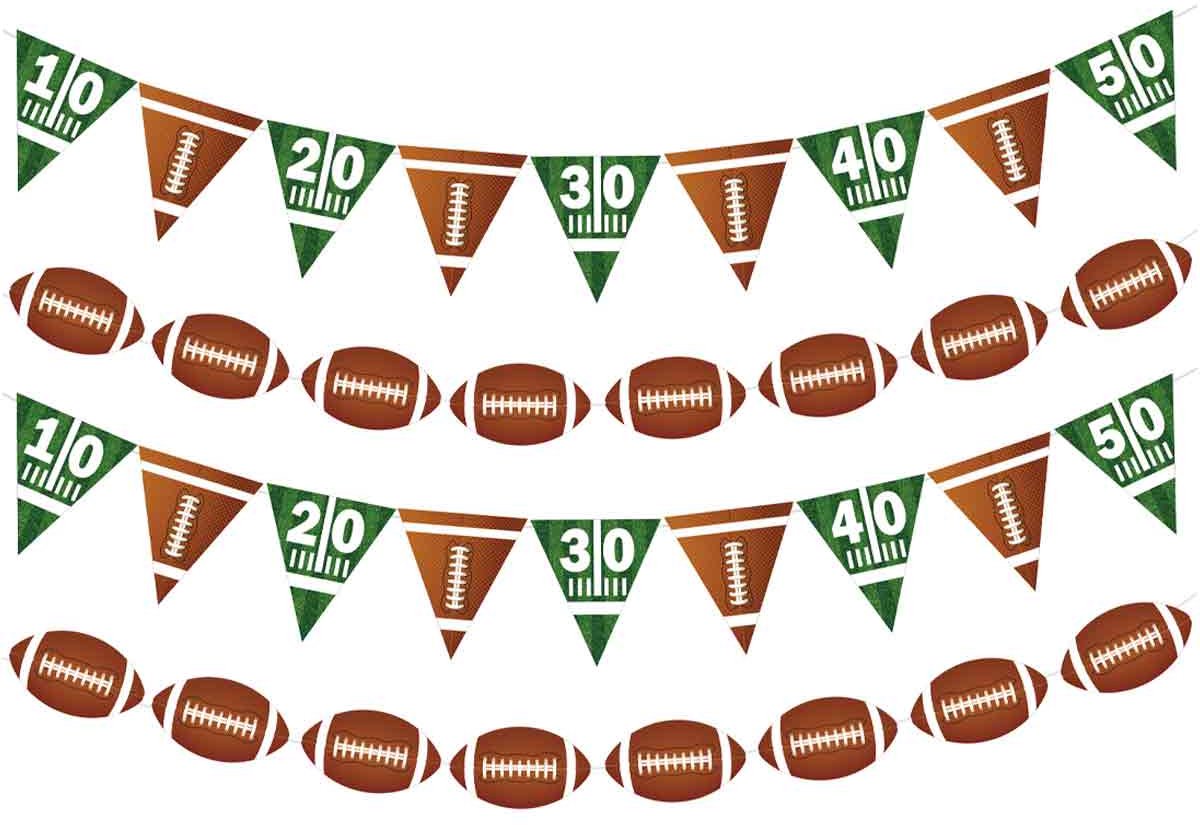 Festivalfeest, voetbalpapieren vlag, honkbalthema driehoekvlag, verjaardagsfeestdecoratiebanner