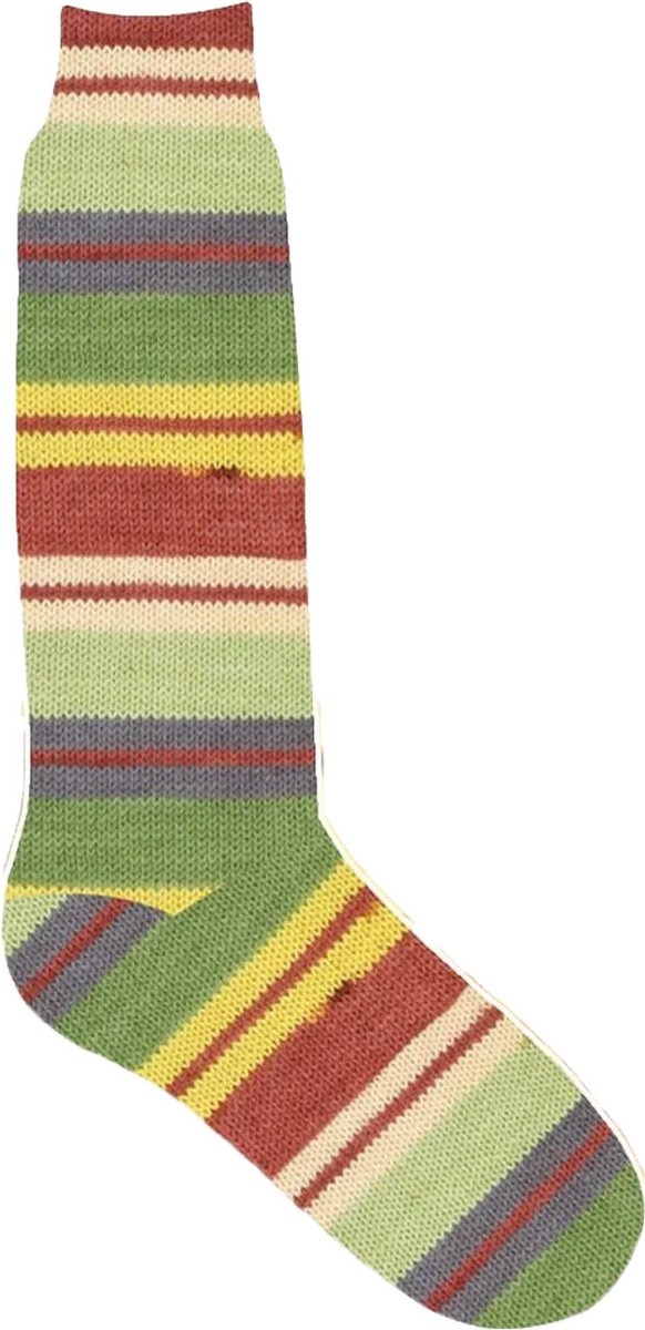 Breipakket sokken wolgaren inclusief 5 breinaalden - Sokken breien 4 x 100 grams bollen pendikte 2.75-3mm - gemeleerd koper groen grijs creme tinten