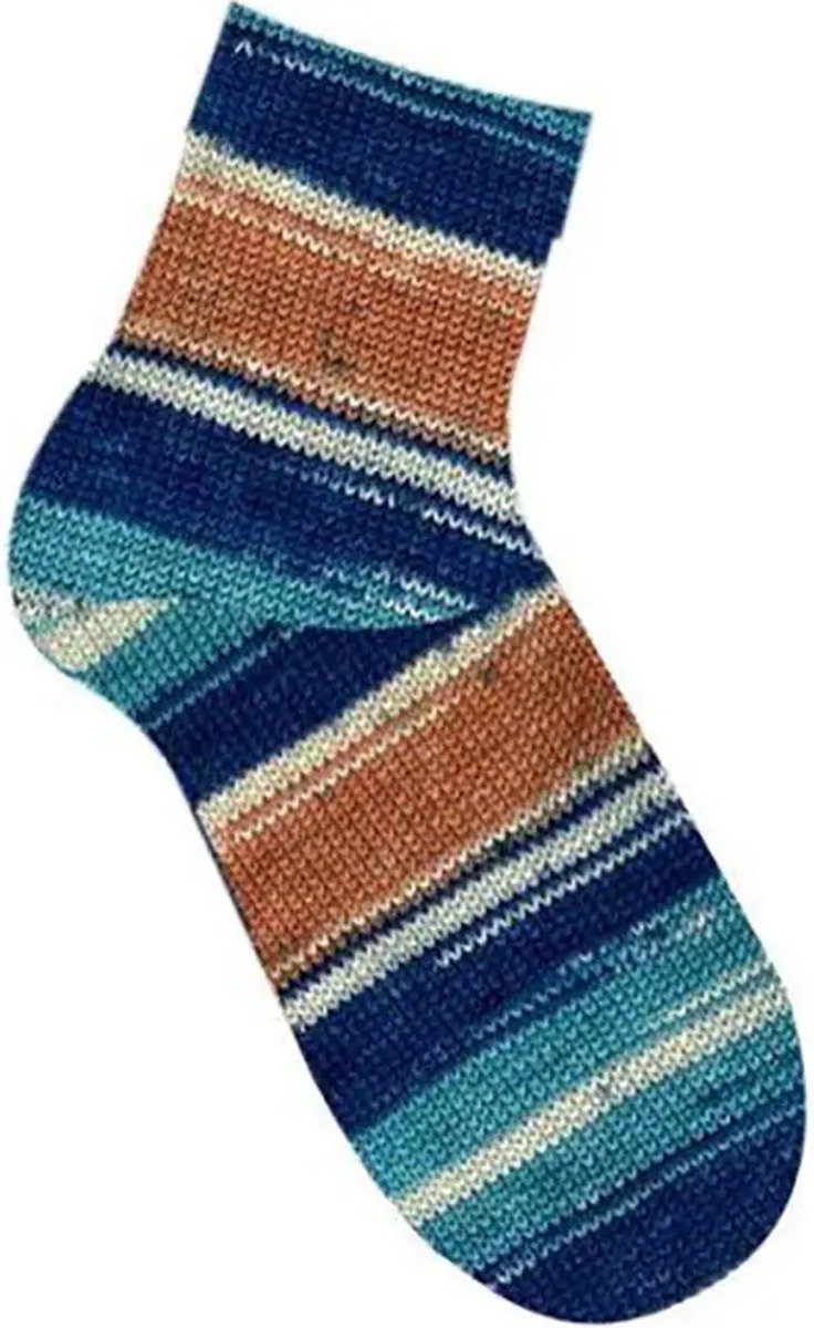 Sokken breien wolgaren inclusief breinaalden set - Breipakket 4 x 100gram - Pendikte 2.75-3mm - Camel blauw tinten