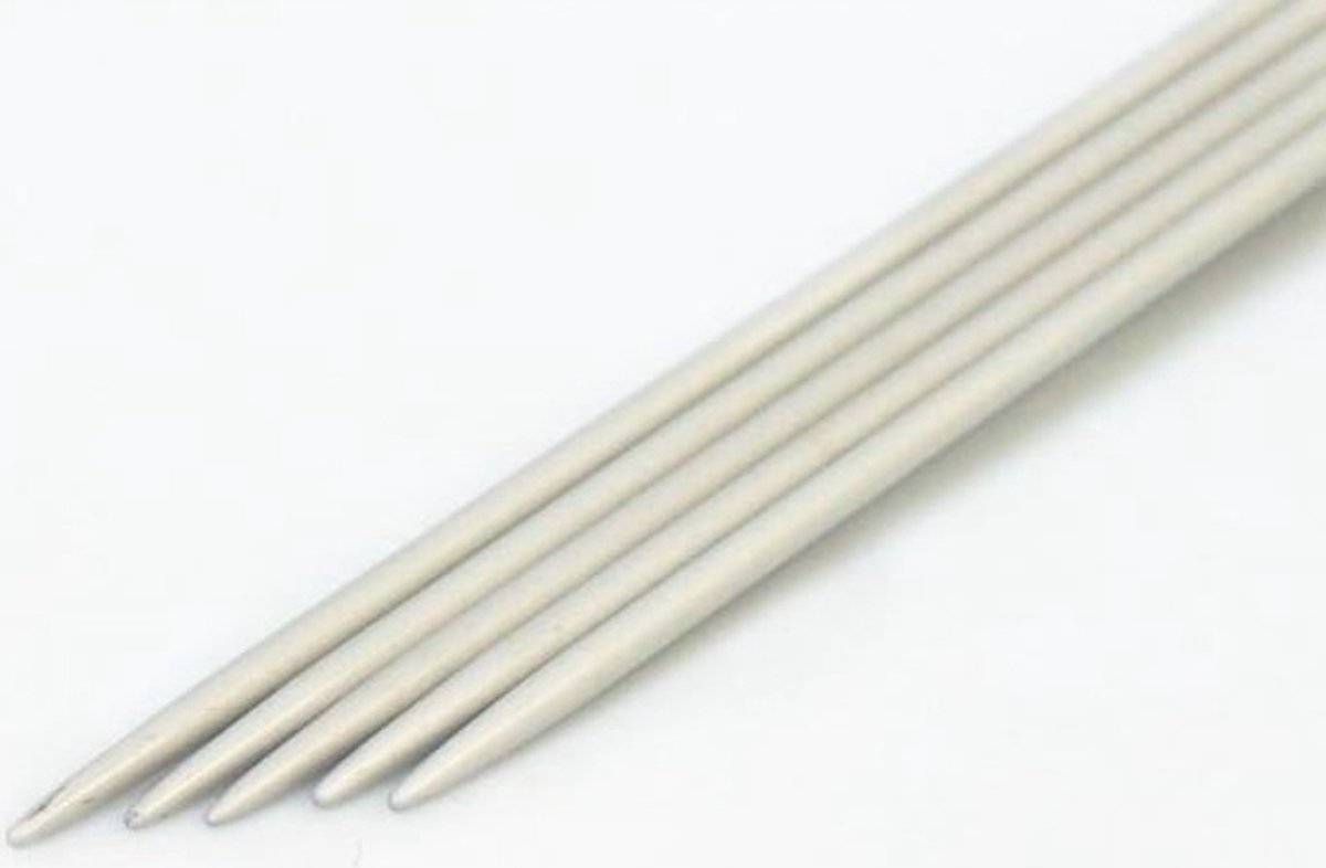 Sokken breinaalden 20 cm inclusief 4 x 100gram wolgaren - Breipakket sokken breien pendikte 2.75-3mm - Gemeleerd grijs zwart creme camel tinten