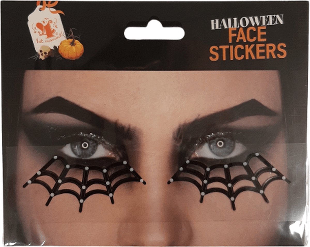 Face jewel Halloween spinnenweb- Gezicht sticker spinnenweb