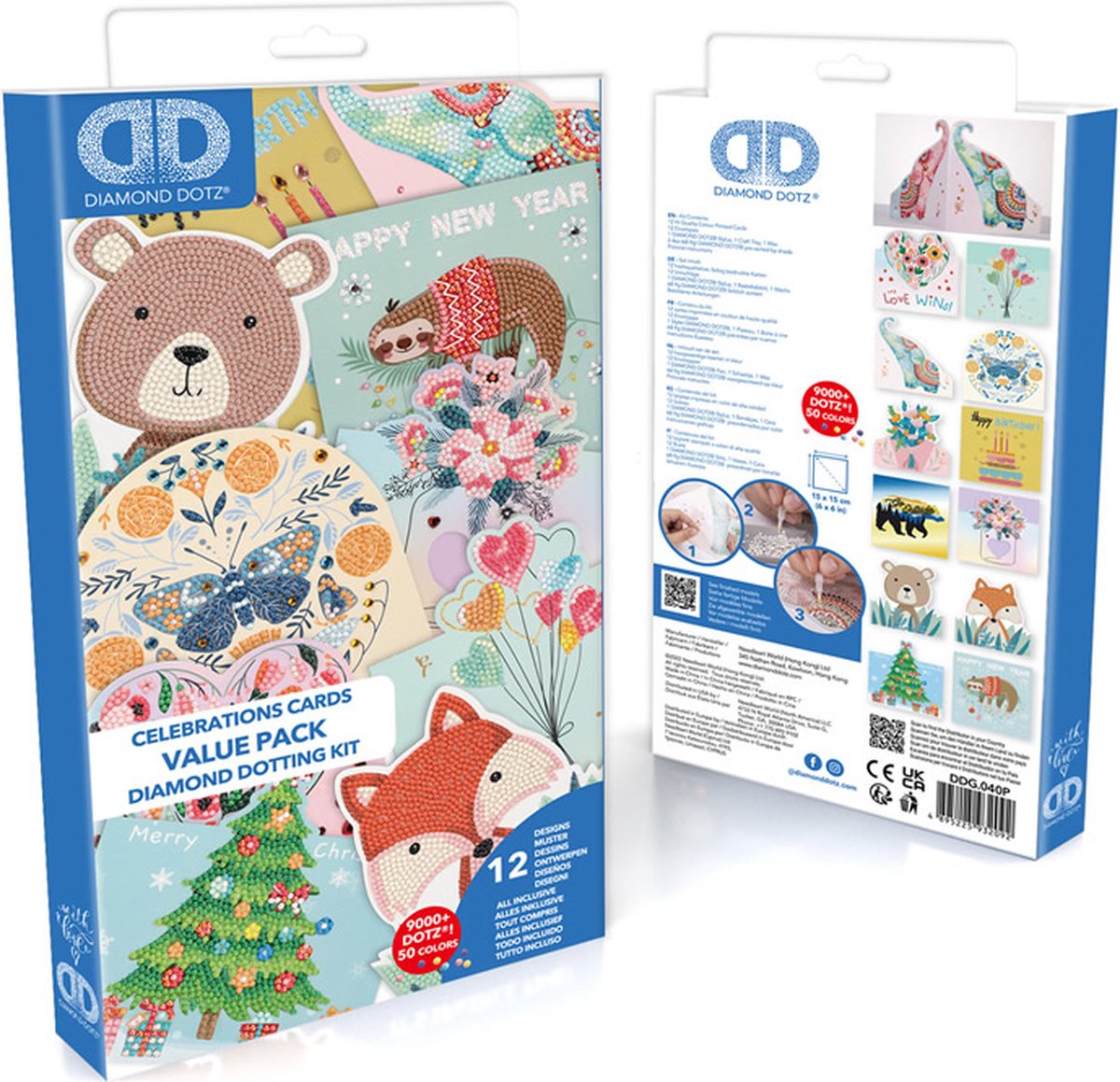 DIAMOND DOTZ GREETING CARDS VARIETY VALUE PACK 12 CARDS - NEEDLEART WORLD