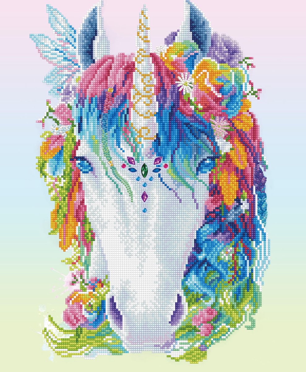 DIAMOND DOTZ Mystic Unicorn - Diamond Painting - 14.681 Dotz - 51x41 cm