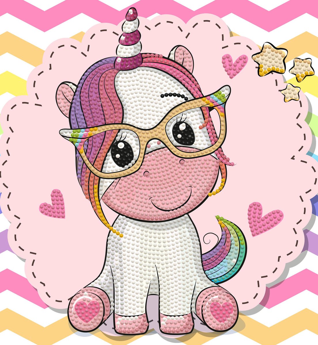 DIAMOND DOTZ Sweet Studycorn - Diamond Painting - 2.071 Dotz - 25 x 23 cm