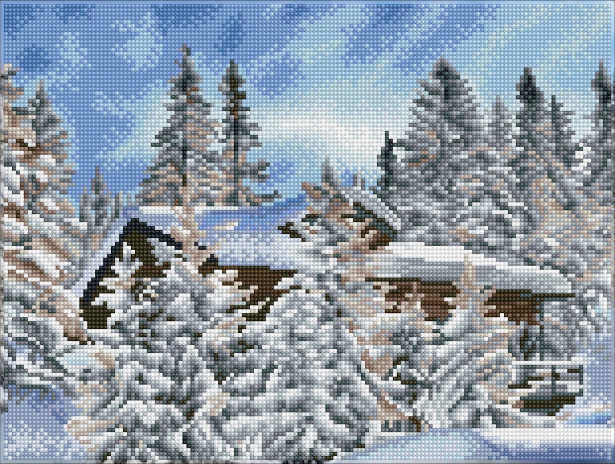 Full Diamond Painting Volwassenen Met Lijst/Frame - Hobby - Volledig Pakket - Vierkante Steentjes - DQK8.015 Diamond Dotz® - Skiien in de Alpen 31 x 41cm