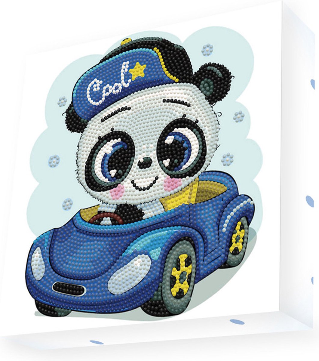 Knutselpakket met Ronde Steentjes, Dotz voor Volwassenen, Hobbypakket voor Kinderen Vanaf 8 Jaar - DBX.038 DOTZ - BOX Diamond Dotting kit - 22x22cm - Cool Car