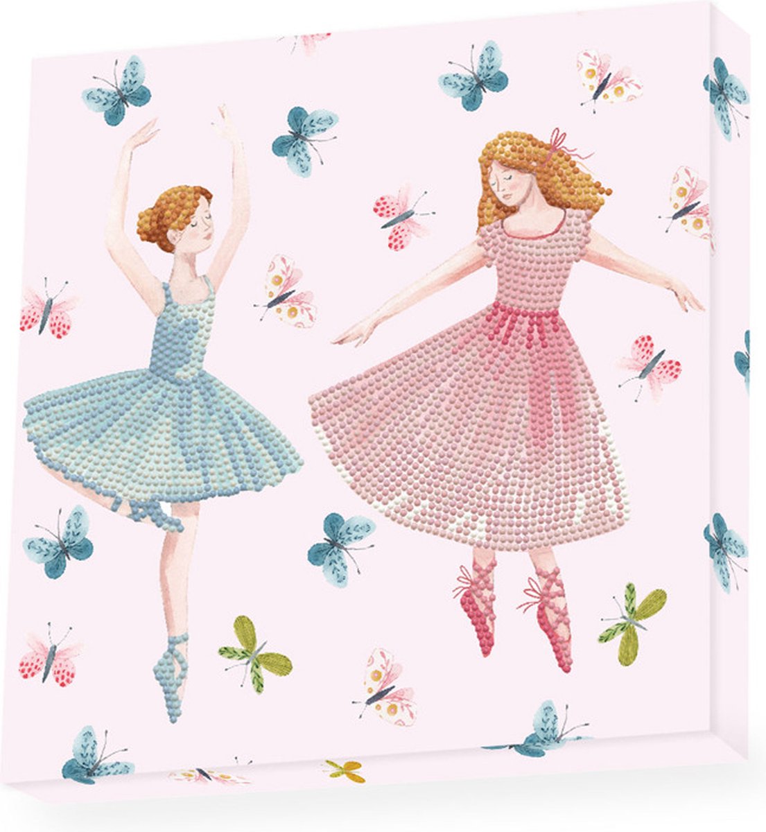 Knutselpakket met Ronde Steentjes, Dotz voor Volwassenen, Hobbypakket voor Kinderen Vanaf 8 Jaar - DBX.047 DOTZ - BOX Diamond Dotting kit - 28x28cm - Ballet Babes