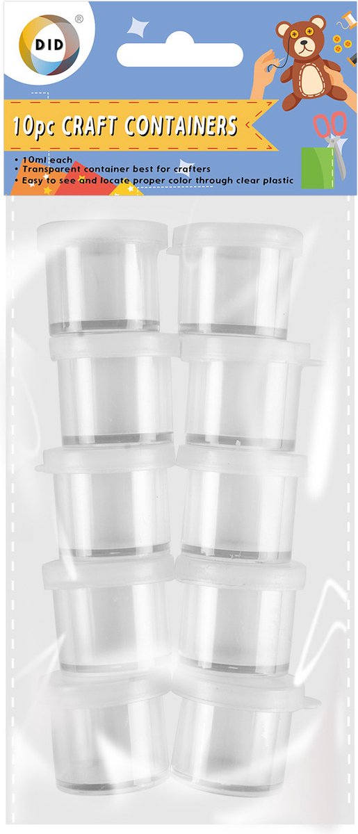 10x Opbergpotjes transparant 4 x 2 cm met deksel - Kralendoosjes - Opbergbakjes voor kleine hobbymaterialen