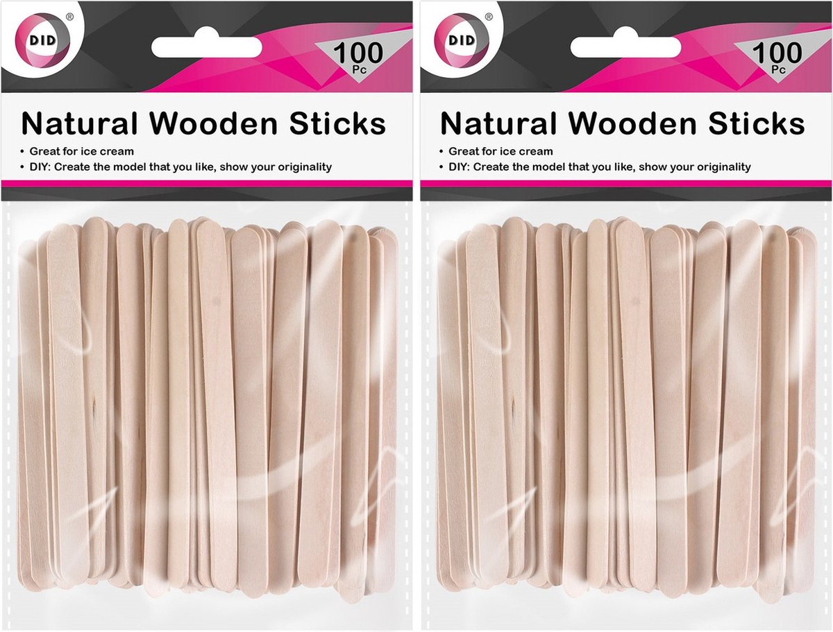 500x stuks Hobby knutsel ijslolly houtjes naturel 11 cm - knutselhoutjes