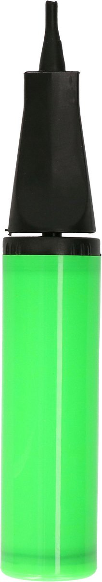   Ballonnen opblaaspomp met opzetstuk - kunststof - 28 cm - groen - voor latex en helium ballonnen