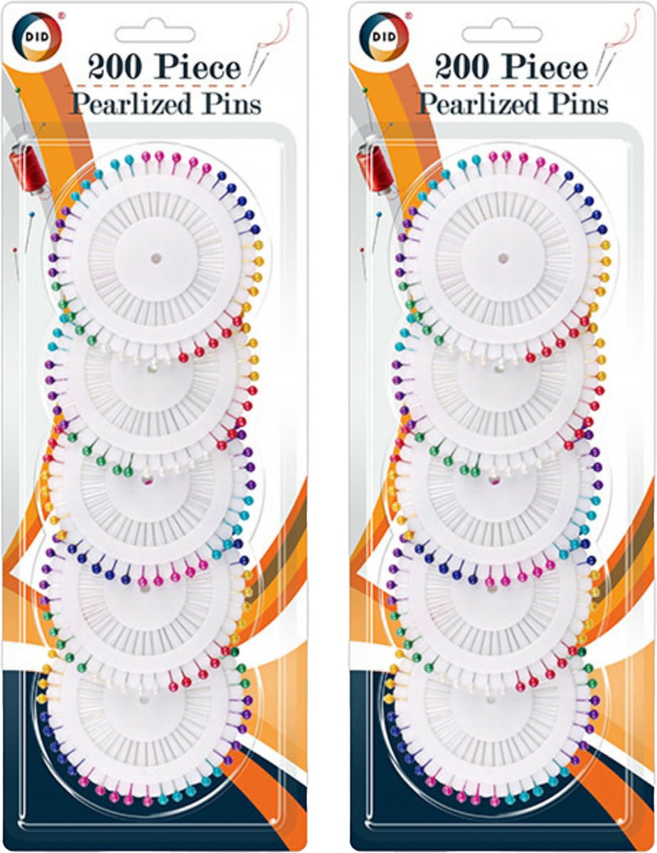 DID Spelden met parel kop/kopspelden/naaispelden - 3.6 cm - gekleurd - 400x stuks - hobby spelden