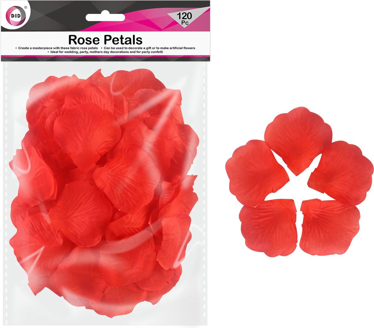 Rode kunststof rozenblaadjes 120x stuks - Bruiloft en Valentijnsdag decoratie