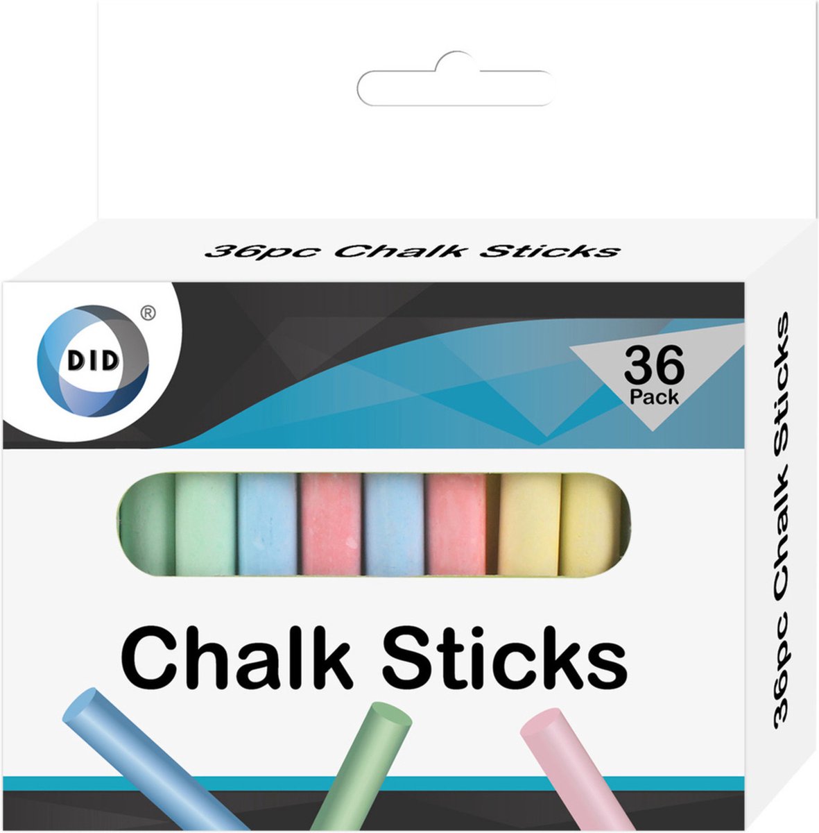 Schoolbordkrijtjes gekleurd set van 36x stuks