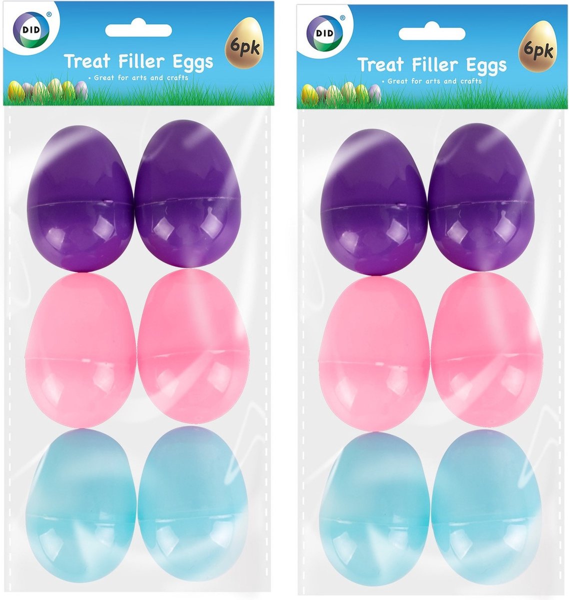 Set van 30x stuks kunststof surprise paaseitjes multi-kleur 6 cm - Paaseieren maken - Paasversiering/decoratie Pasen