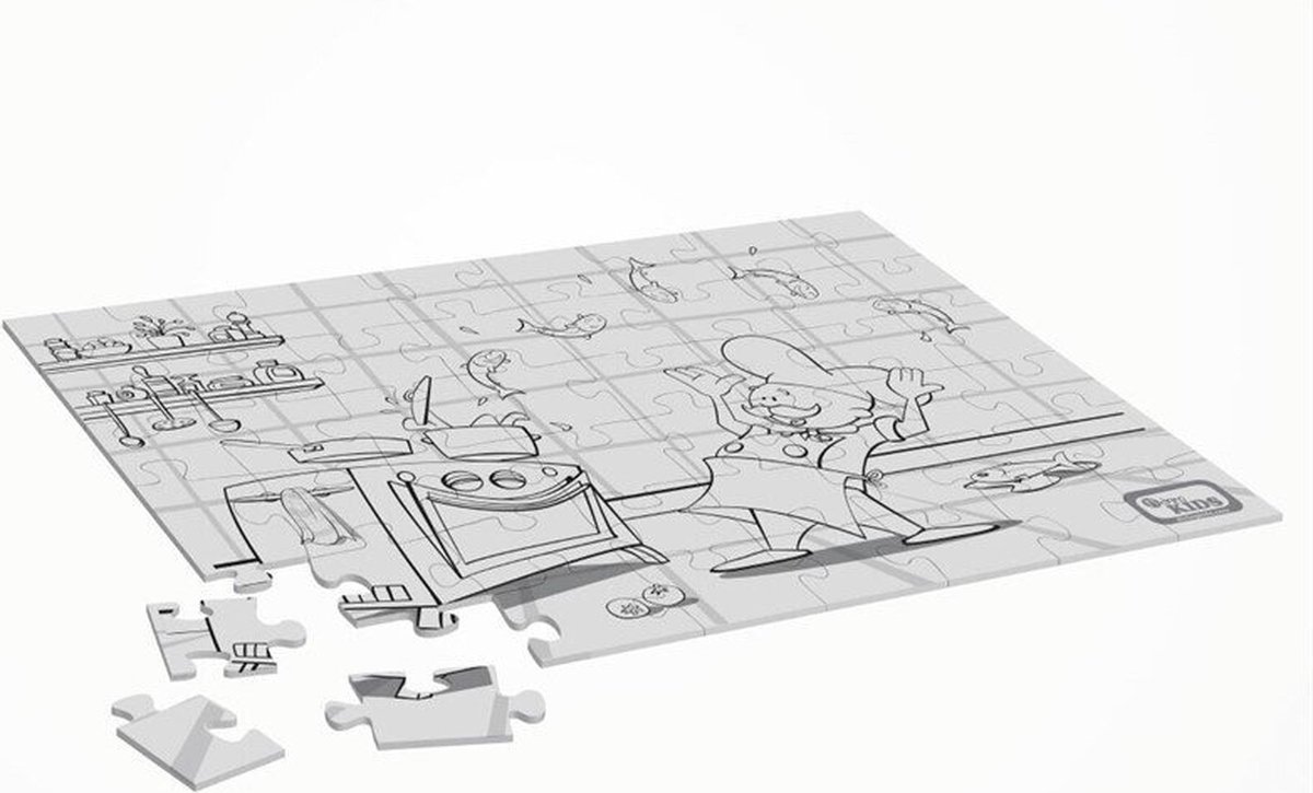 Dining Kids Puzzel Om In Te Kleuren Chefkok H124