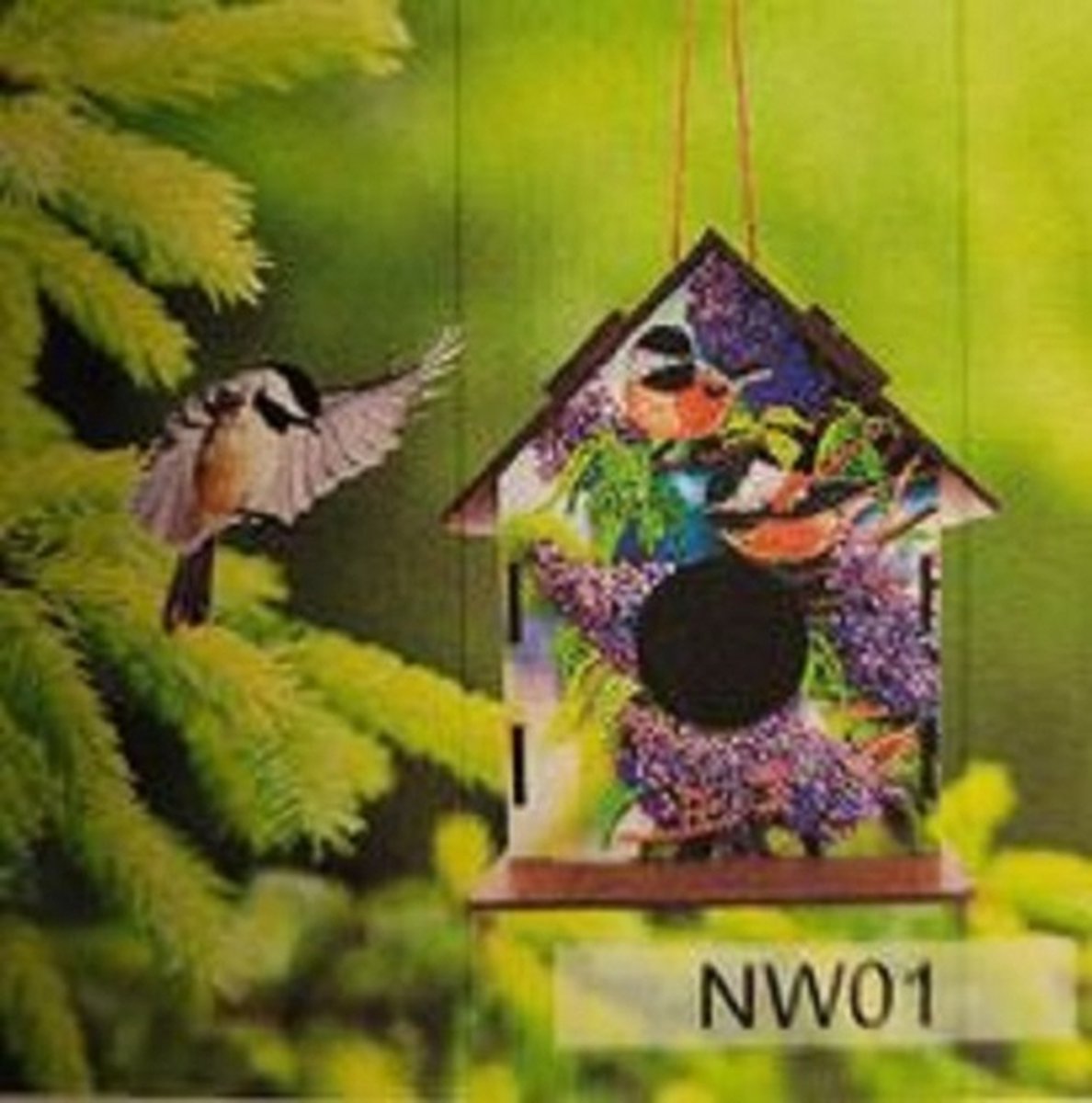 Diamond painting - bouwpakket - vogelhuisje - 01
