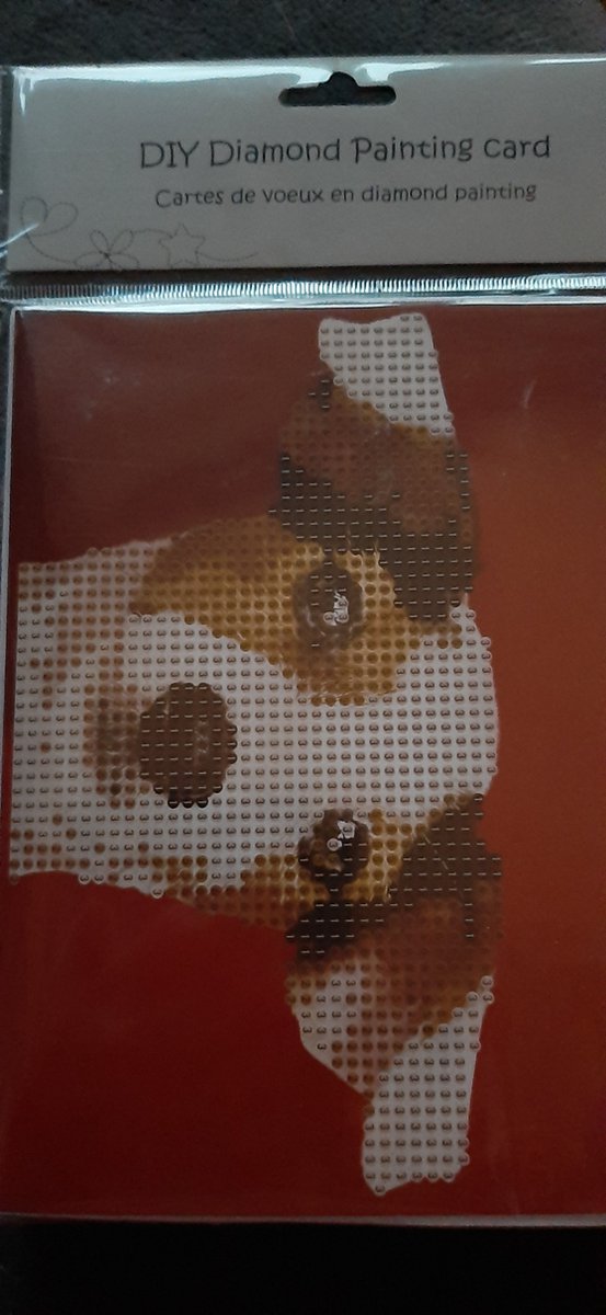 Diamond painting kaart - hond / Jack Russen / 15x20 cm