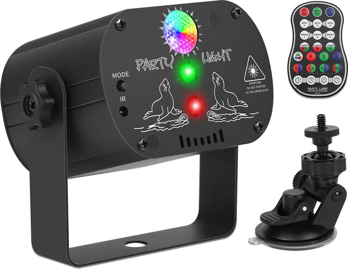   USB mini led disco licht RGB - dj - laser - projector - Effect - met accu en zuignap