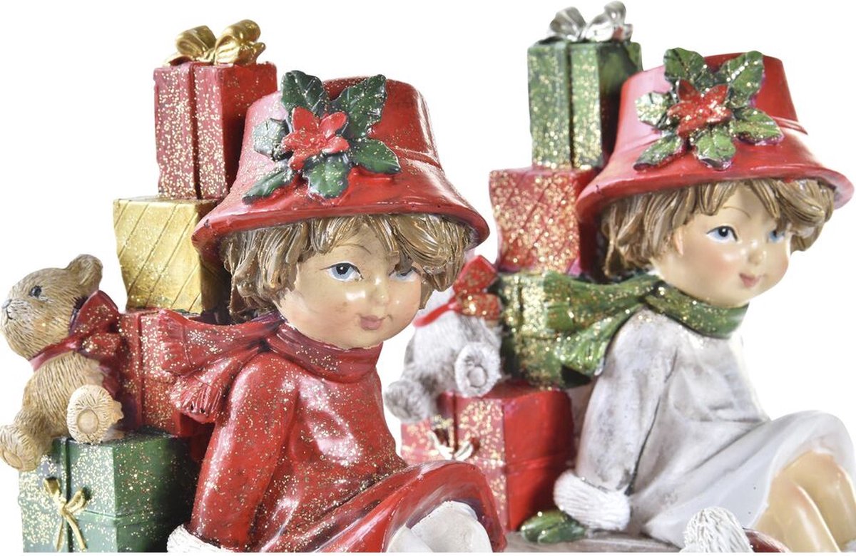 Kerstversiering DKD Home Decor Hars (14,5 x 7 x 12,5 cm) (2 Stuks)
