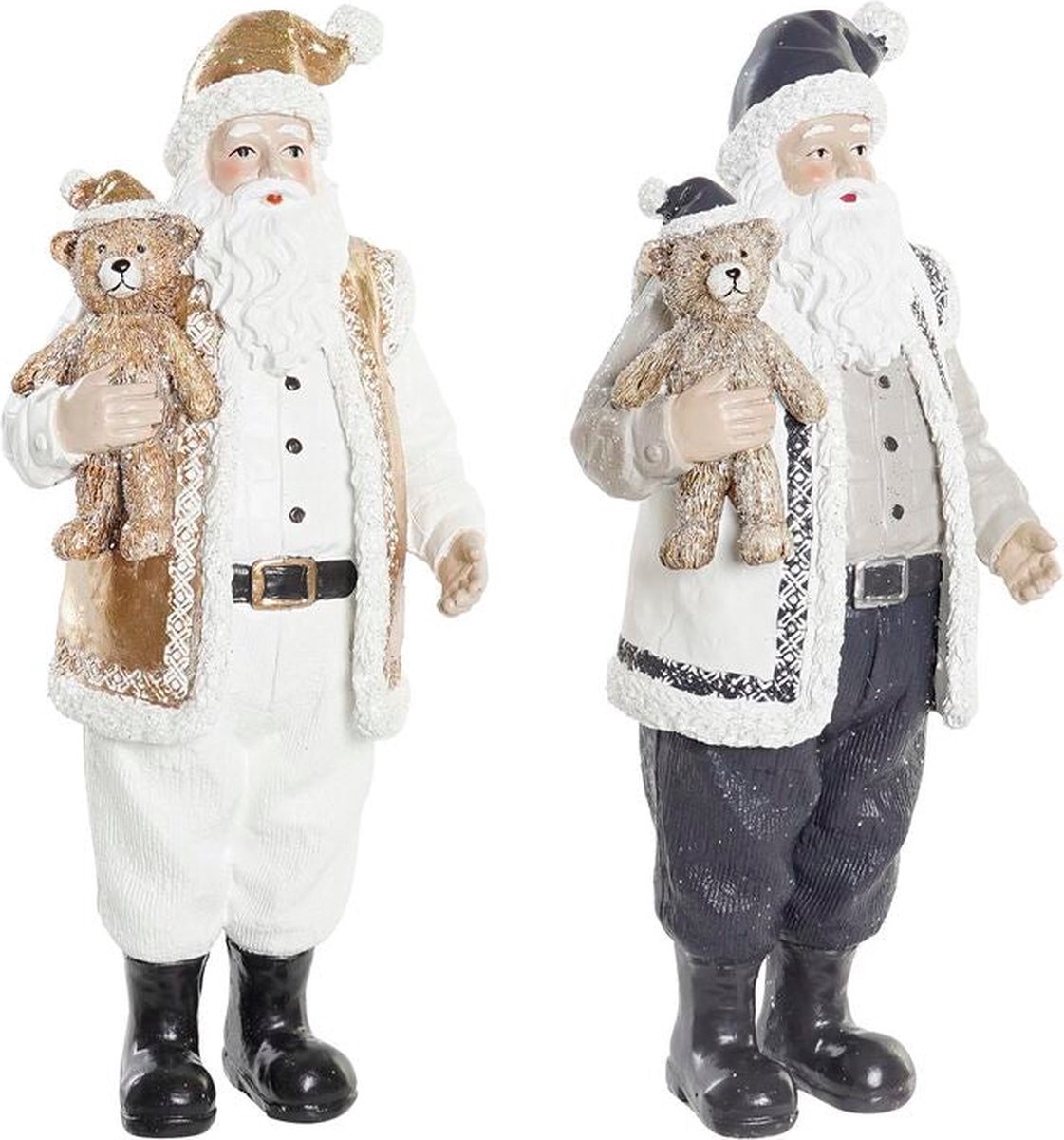 Kerstversiering DKD Home Decor Hars Kerstman (12 x 9 x 27 cm) (2 Stuks)