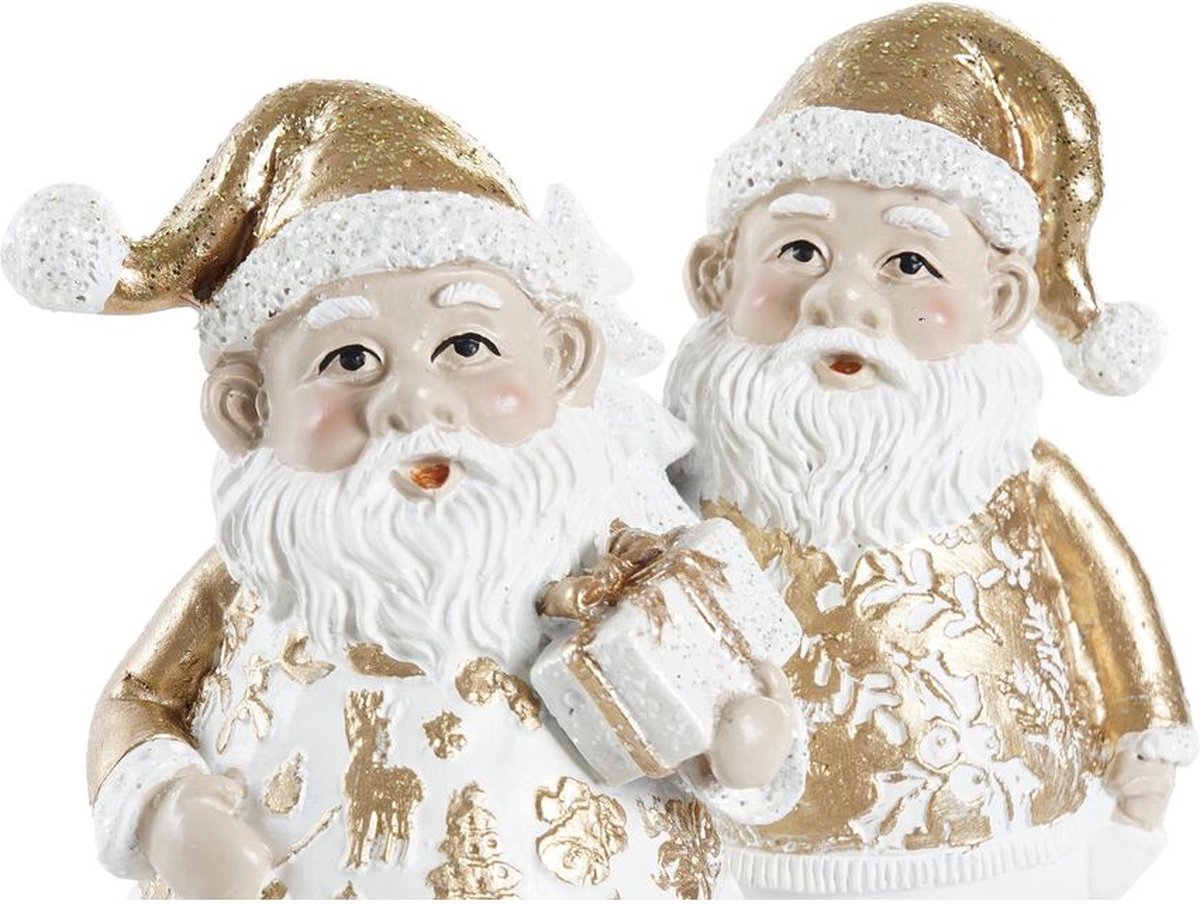 Kerstversiering DKD Home Decor Hars Kerstman (8 x 6 x 13,5 cm) (2 Stuks)