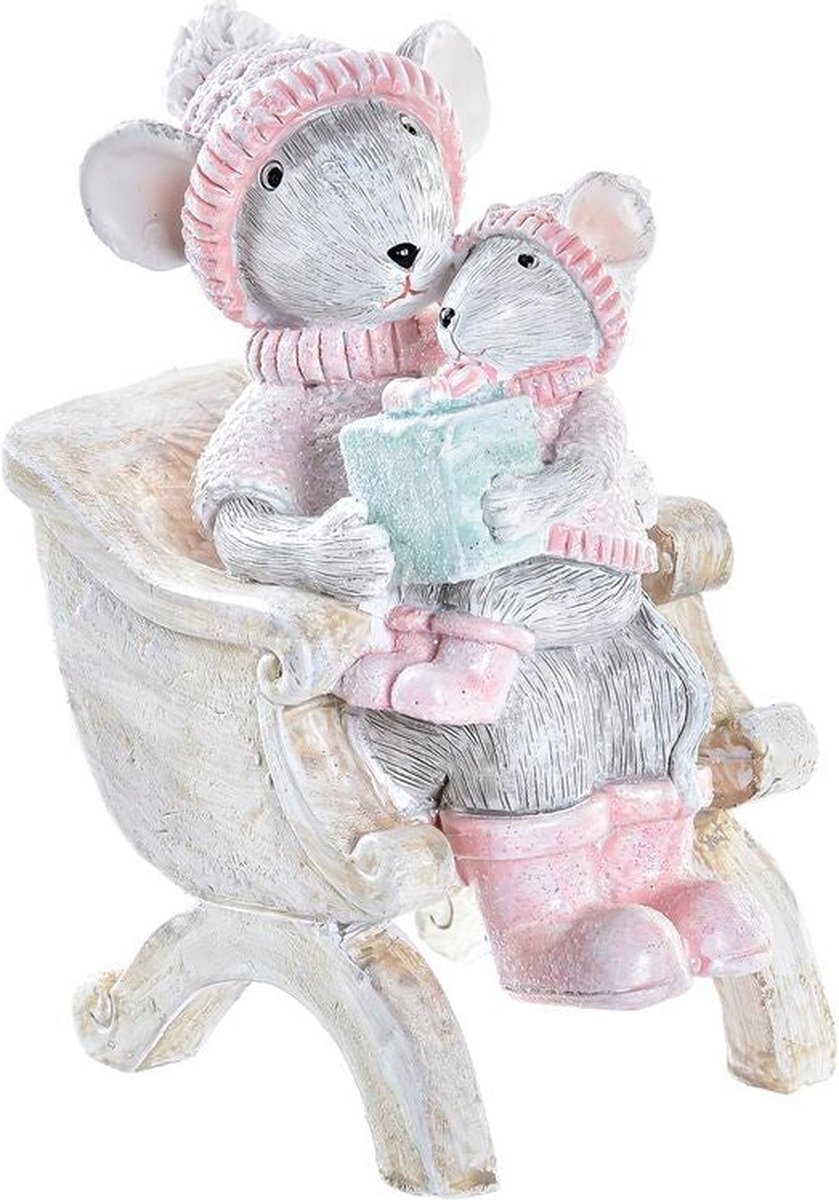 Kerstversiering DKD Home Decor Muis Hars (8 x 5,5 x 10 cm)