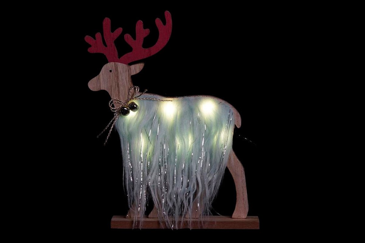 Kerstversiering DKD Home Decor Polyester MDF Rendier (23 x 5 x 16 cm) (4 Stuks)