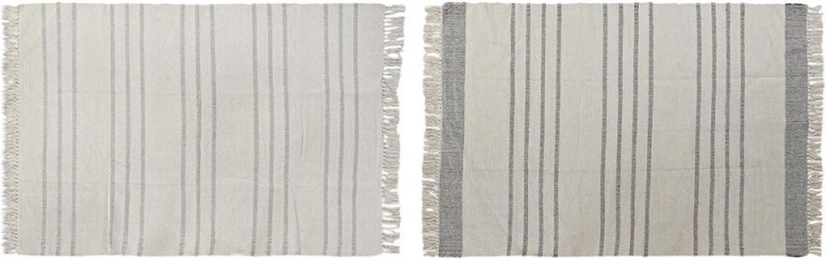 Tapijt DKD Home Decor 120 x 180 x 0,75 cm Grijs Polyester Wit Franjes Boho (2 Stuks)