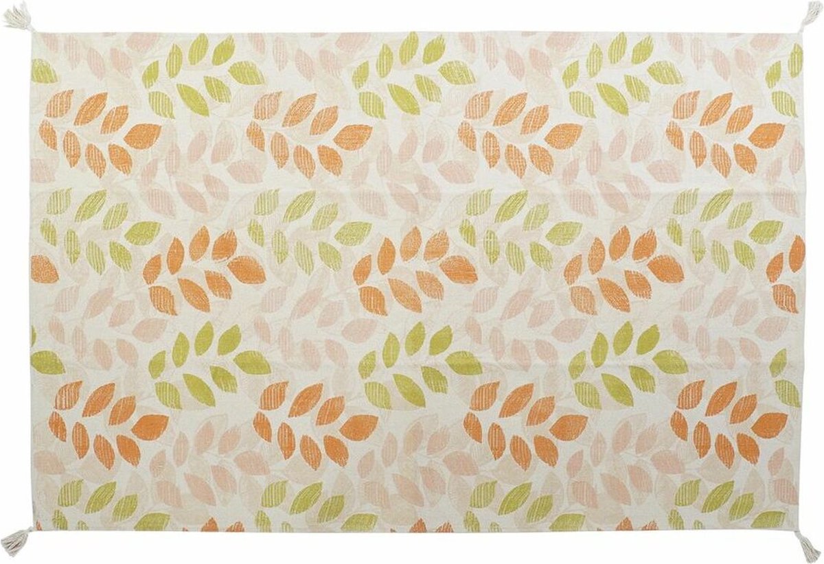Tapijt DKD Home Decor Beige Multicolour Blad van een plant (160 x 230 x 1 cm)