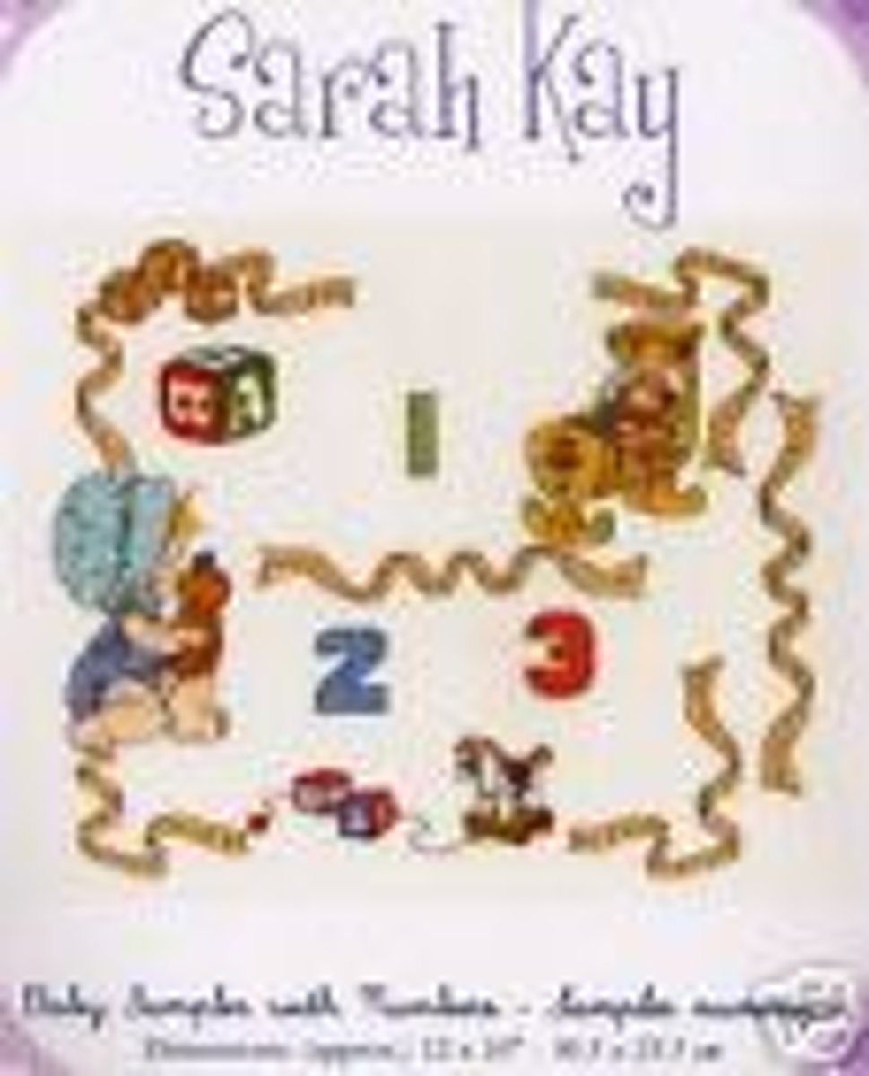 Borduurpakket   Sarah kay  baby 1-2-3-