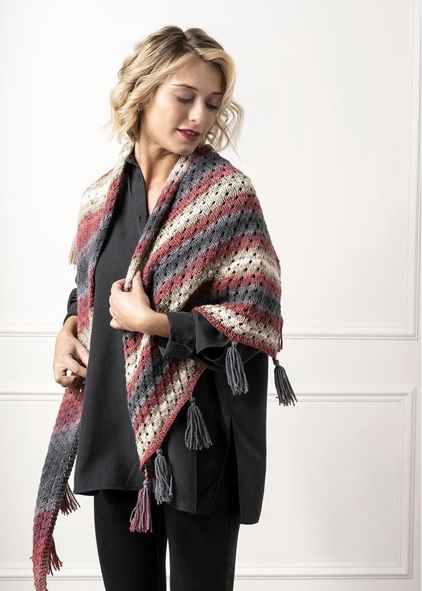 Breipakket omslagdoek DMC- 200cm x 60cm-lichtbruin-421