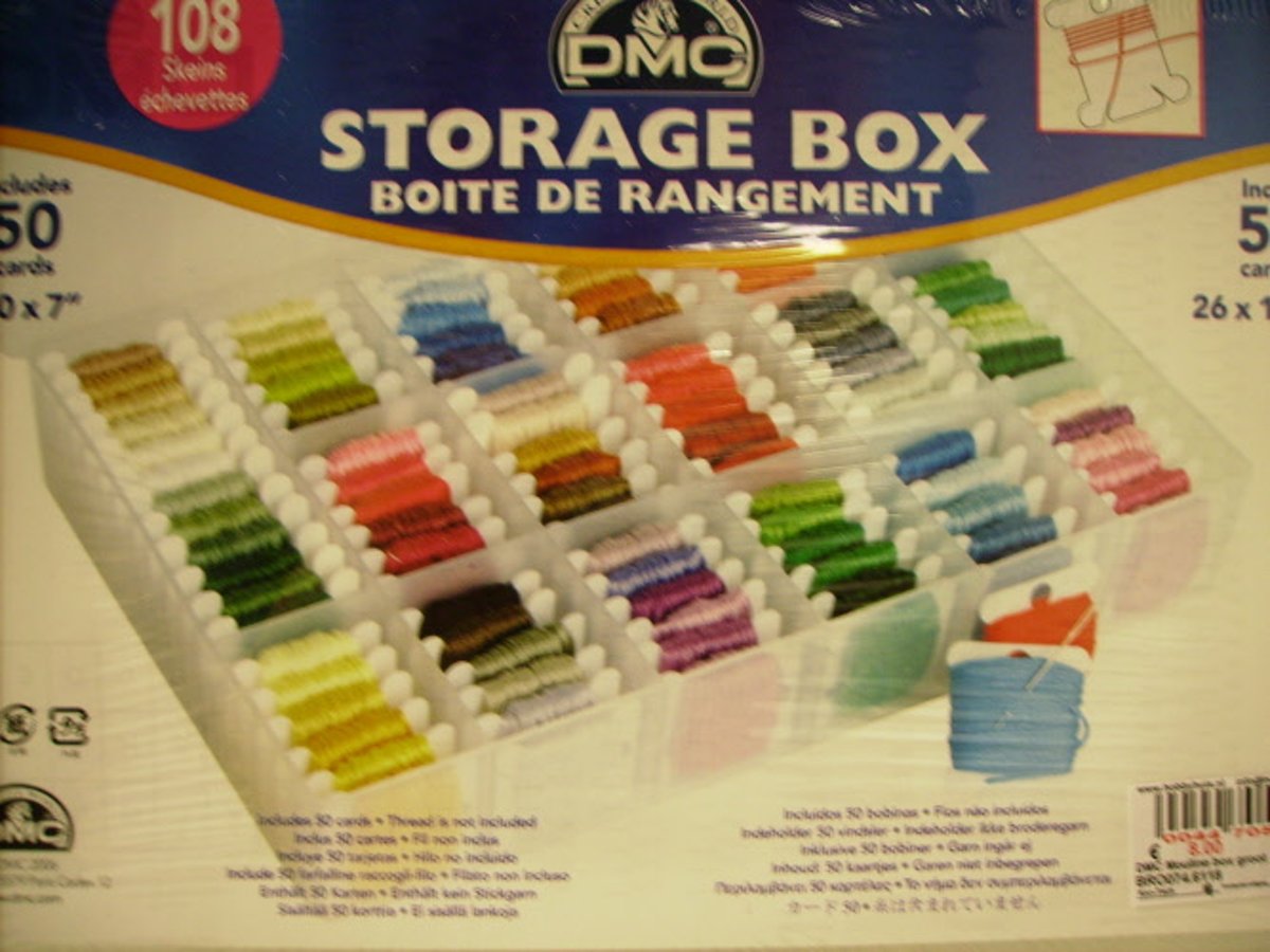 DMC Mouline opbergbox groot / G4R2-166. Inclusief 50 wikkelkaartjes.