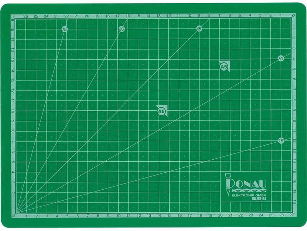 DONAU Snijmat in A4 formaat, 300 x 220 x 3 mm, kleur: groen
